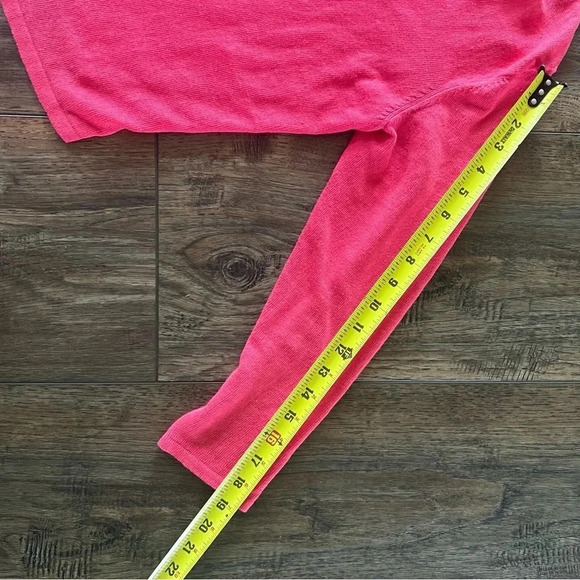 J.Jill Waterfall Pink Linen Blend Cardigan Lightweight Size Medium - Picture 8 of 8